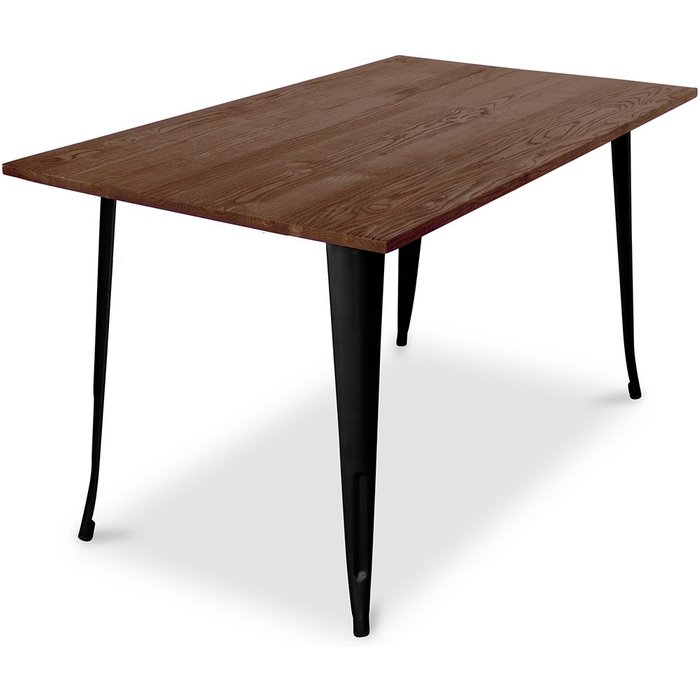 Mesa de comedor industrial bistrot metalix - 140 cm - madera oscura