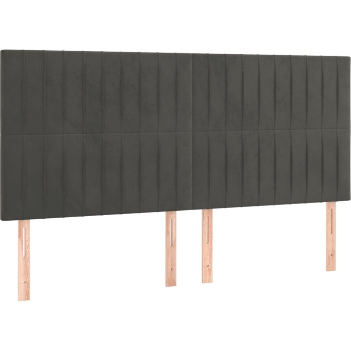 Cabecero cama - mueble cabecero terciopelo gris oscuro 200x5x118/128 cm