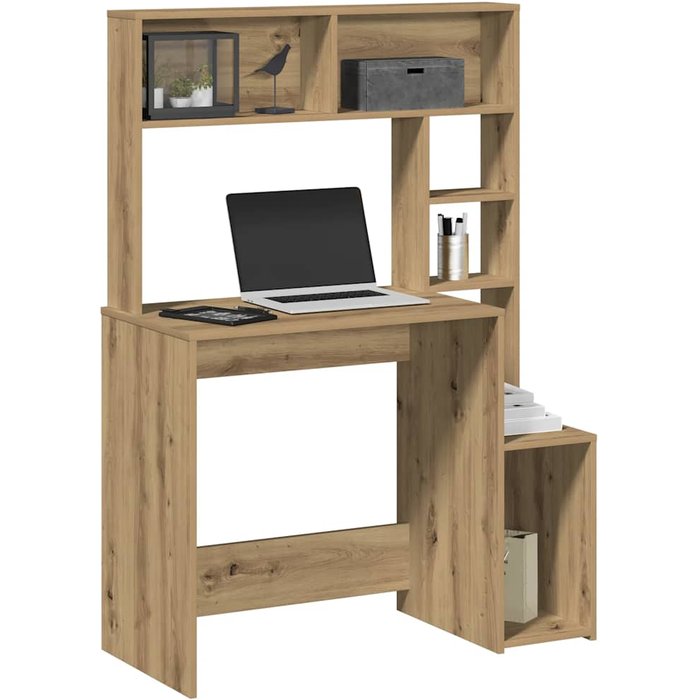 Maison exclusive - escritorio estantes madera roble artisian 100x45x140 cm