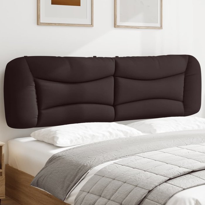 Cabecero de cama acolchado hvar tela marrón oscuro 180 cm