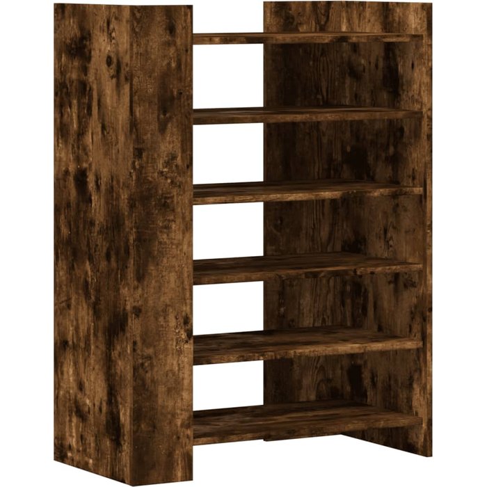 Zapatero de madera laminada roble ahumado 74,5x37,5x100cm - comfortxl