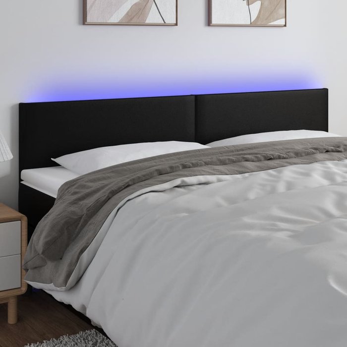 Maison exclusive - cabecero con led cuero sintético negro 180x5x78/88 cm