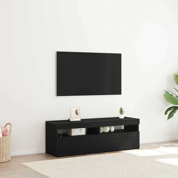 Gabinete de tv negro 120 x 35 x 40 cm madera contrachapada