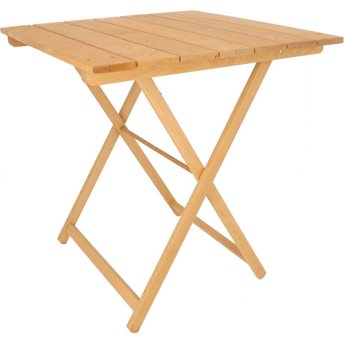 Mueblear velador en madera haya plegable con tablillas. d.70x70cm, natural.