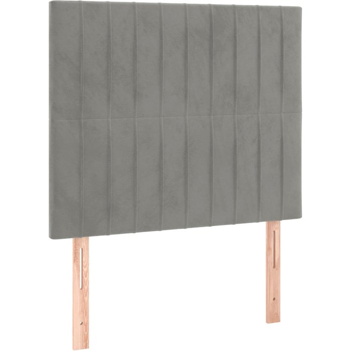 Cabecero cama - mueble cabecero gris claro 100x5x118/128 cm terciopelo