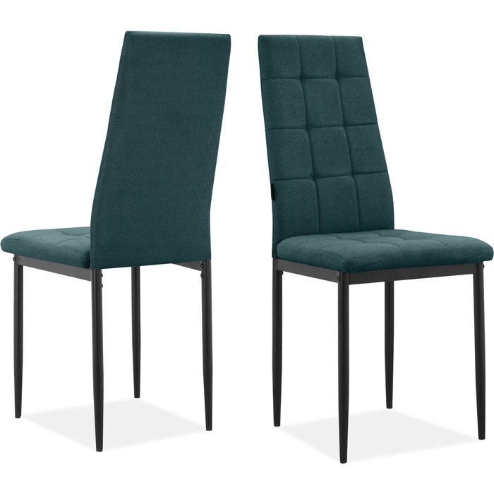 Silla de comedor en tela verde oscuro 2 paquetes