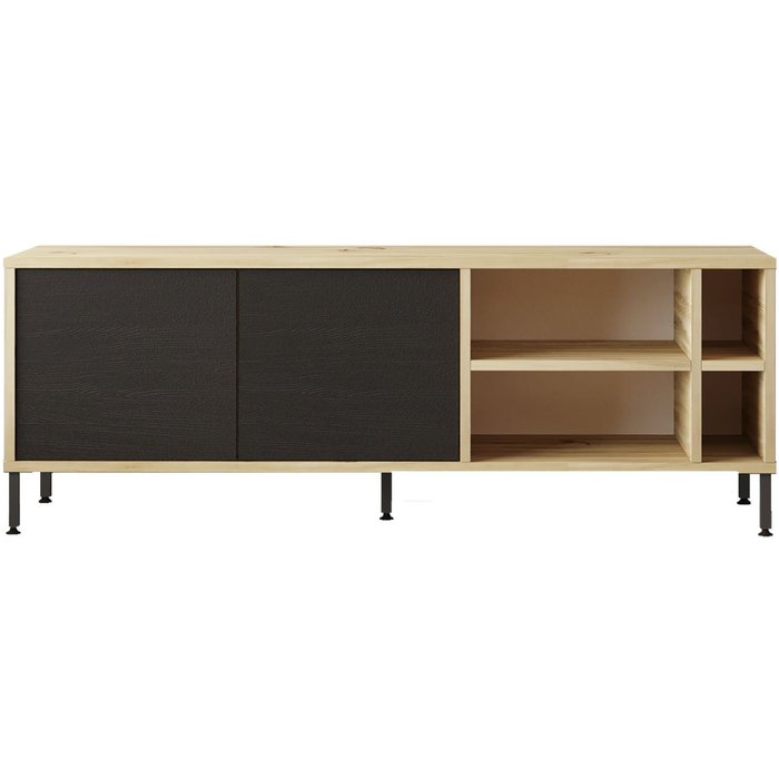 Mueble tv compacto y moderno con estantes – 2 puertas