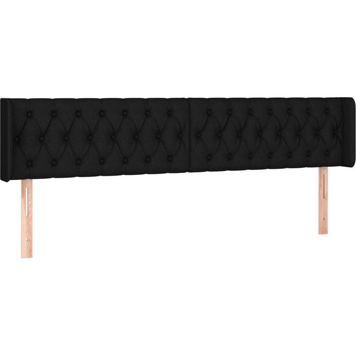 Cabecero cama - mueble cabecero de tela negro 183x16x78/88 cm