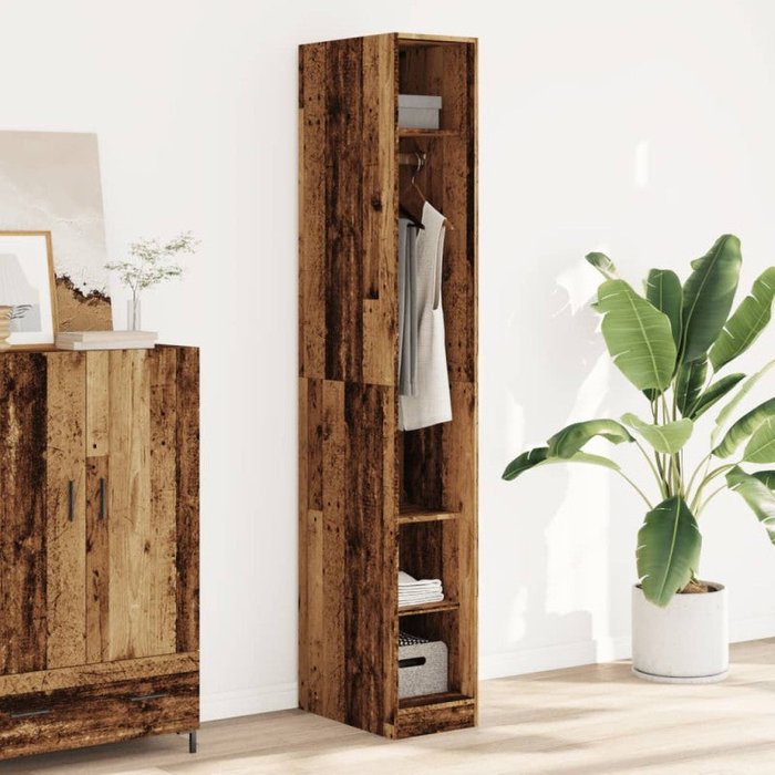 Armario de madera de ingeniería madera envejecida 30x50x200 cm vidaxl
