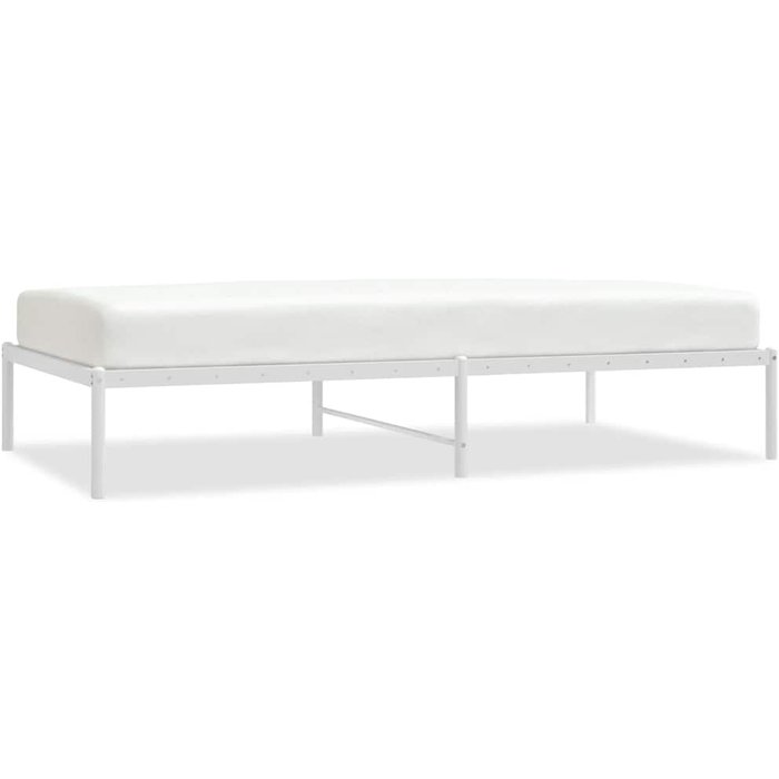 Estructura de cama sin colchón metal blanco 100x190 cm — comfortxl