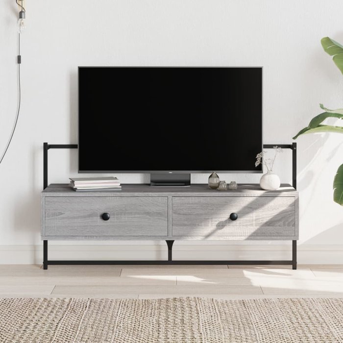 Mueble de tv de pared sonoma gris, 100,5 x 30 x 51 cm, madera de ingeniería