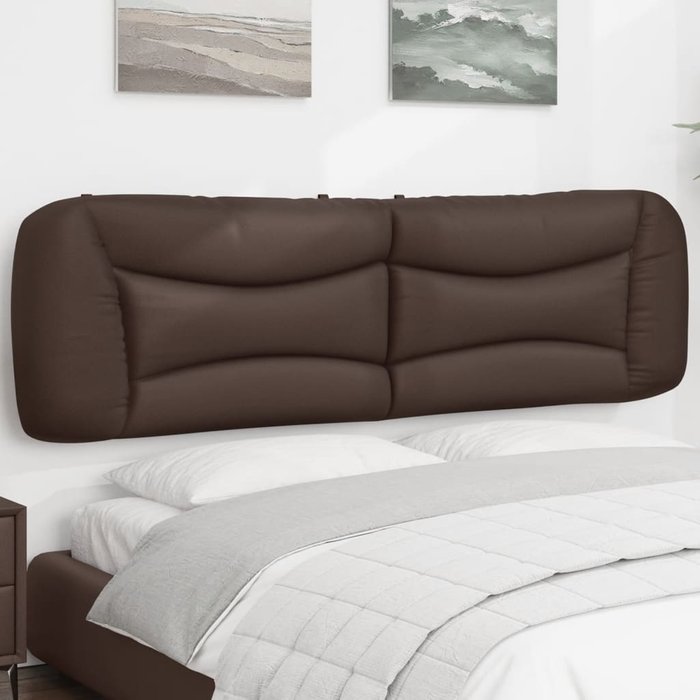 Cabecero de cama acolchado cuero sintético marrón 180 cm - comfortxl