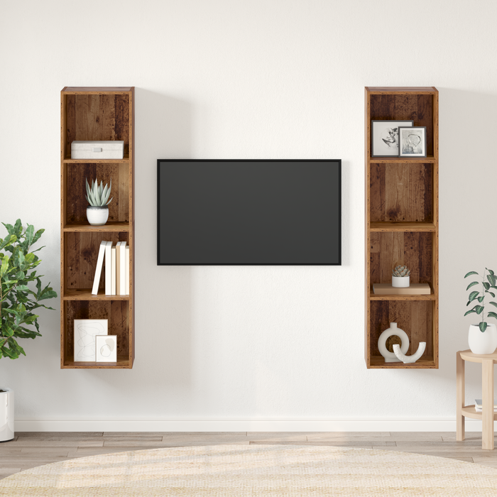 Vidaxl conjunto de mueble de tv 2 pcs marrón 37 x 37 x 142.5 cm