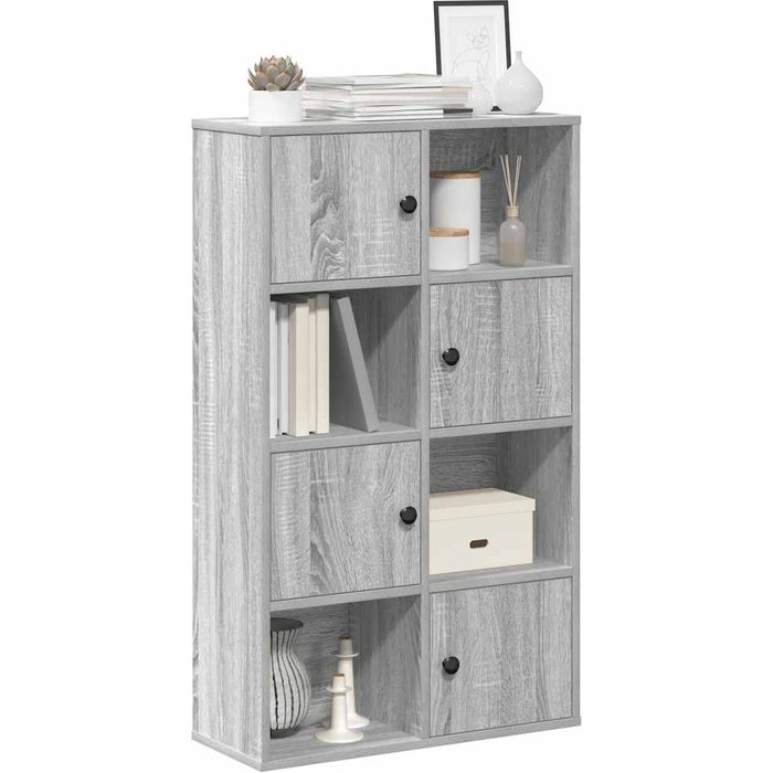 Librería sonoma gris de 60x24x101,5 cm, madera de ingeniería. - pangivo