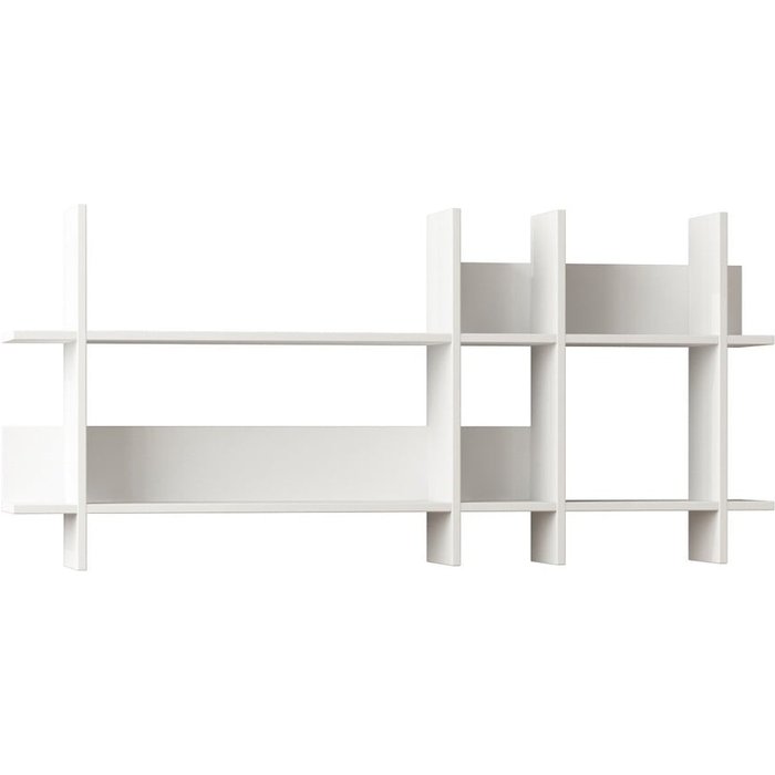 Estante de pared de diseño 150x70 cm en madera blanca beads