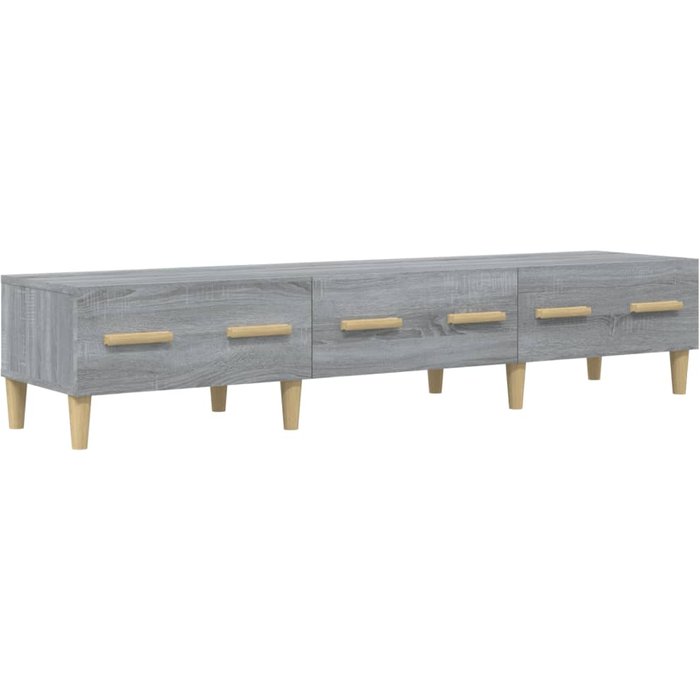 Mueble tv sonoma gris 150x34,5x30 cm madera contrachapada