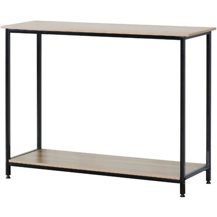 Consola provenza con estante inferior negro/natural 81x106x35 cm