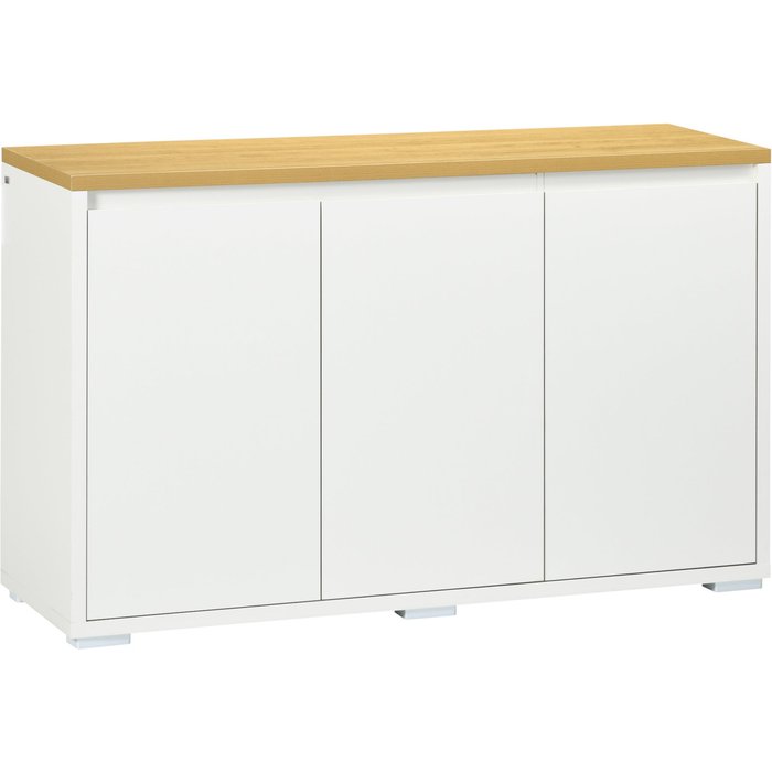 Aparador de salón homcom melamina de madera blanco 120x37x75 cm