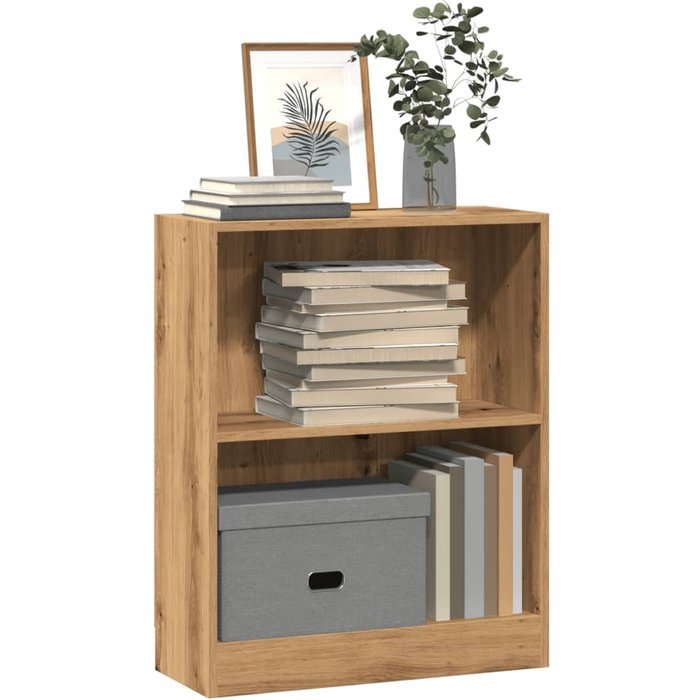 Librería artesanal de roble, 60x24x76 cm, madera de ingeniería. - pangivo