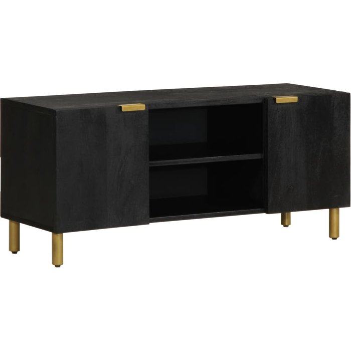 Mueble de tv negro 105x33x46 cm madera contrachapada