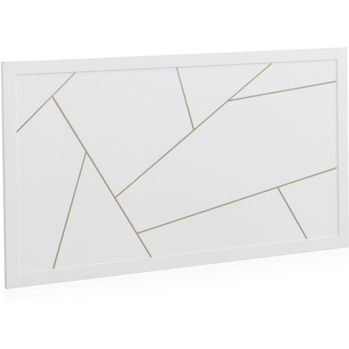 Cabezal lacado blanco decorado en oro 110x60