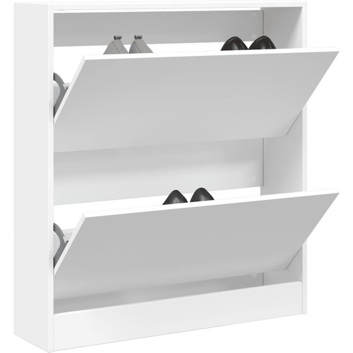 Zapatero blanco, 80x21x87,5 cm, madera de ingeniería.