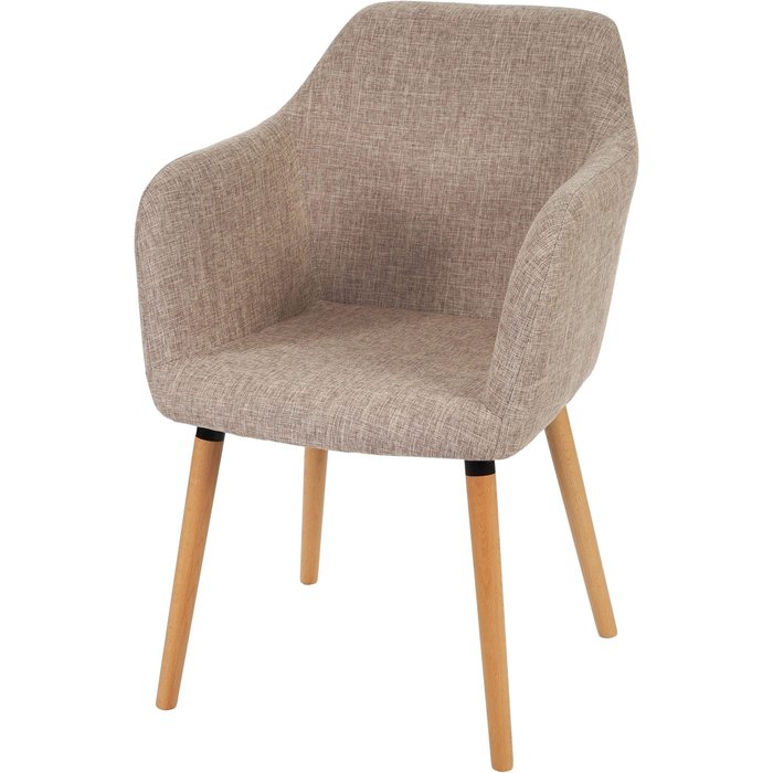 Silla de comedor/cocina/vestidor de diseño retro en tela gris crema 04_0002365