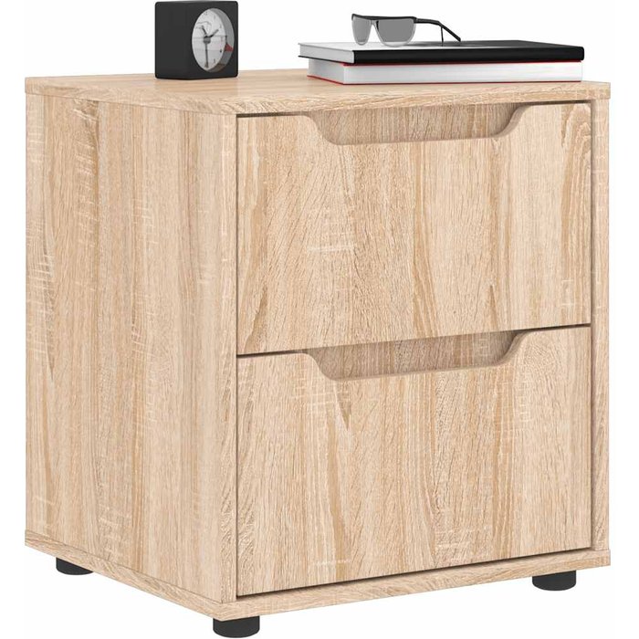 Mesita de noche visnes roble sonoma 45x40x50 cm madera de ingeniería