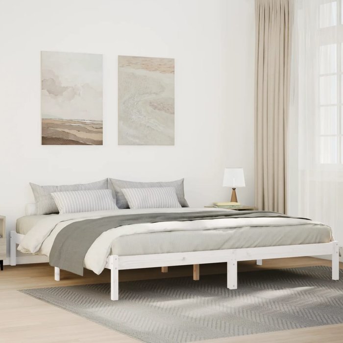 Cama extralarga sin colchón madera maciza pino blanca 200x220cm vidaxl