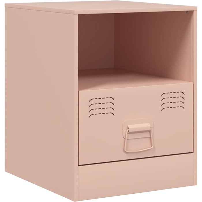 Mesita de noche | mesilla de noche acero rosa 34,5x39x44 cm cfw15015