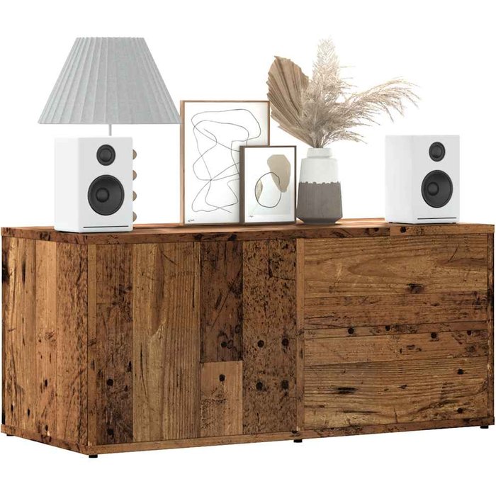 Mueble tv madera vieja 80x34x35,5 cm madera contrachapada