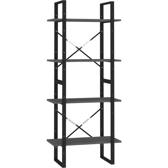 Estantería 4 niveles madera maciza de pino gris 60x30x140 cm – comfortxl