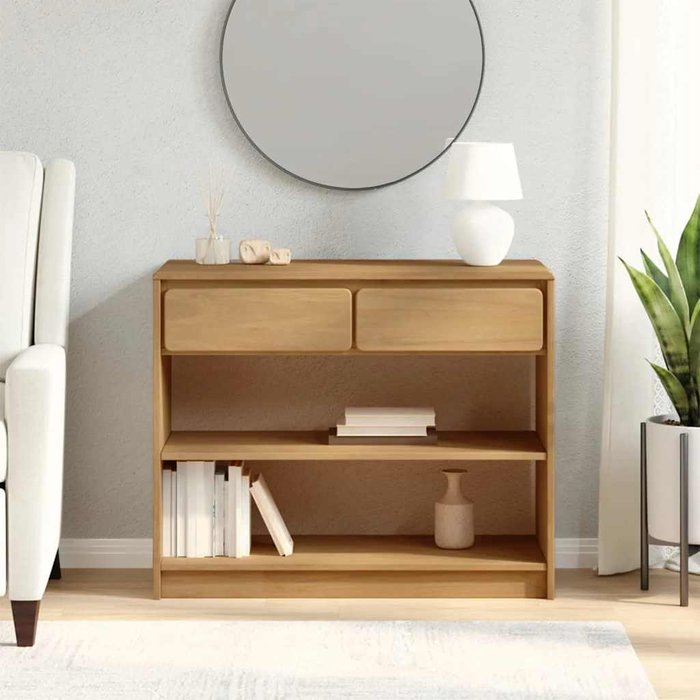 Mesa consola sauda madera maciza de pino roble 89,5x36,5x73 cm