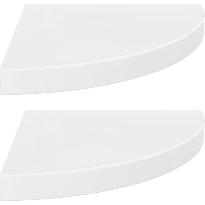 Estante flotante de pared 2 uds mdf blanco brillo 35x35x3,8 cm