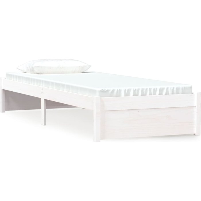 Estructura de cama sin colchón madera maciza blanco 75x190 cm — comfortxl