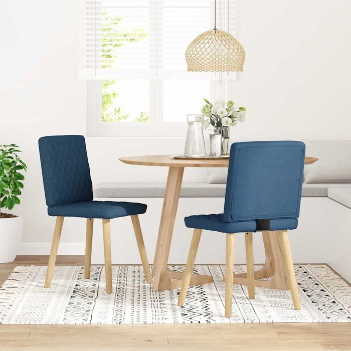 Sillas de comedor 2 unidades tela azul vidaxl