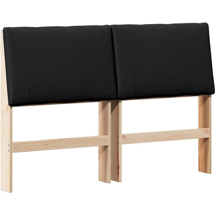 Cabecero cama - mueble cabecero tapizado negro 140 cm madera de pino macizo