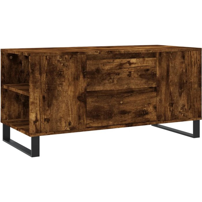 Mesa de centro madera ingeniería roble ahumado 102x44,5x50 cm - comfortxl