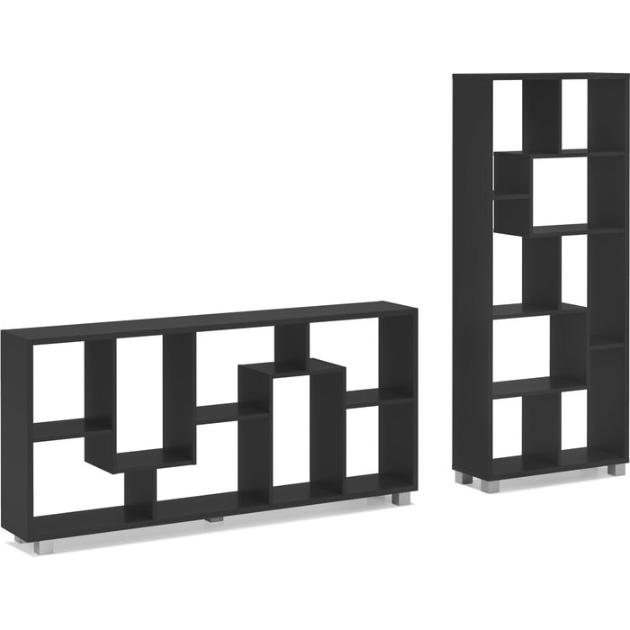 Estantería librería de diseño modelo loft, color negro