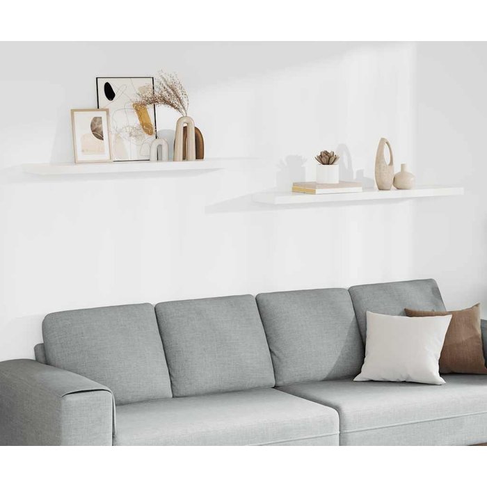 Estantes flotantes de pared, 2 unidades, blancos, 120 x 23,5 x 3,8 cm, mdf