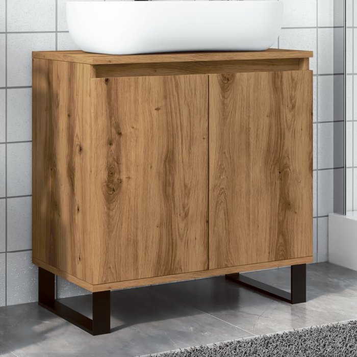 Mueble de baño artesanal de roble 58x33x60 cm