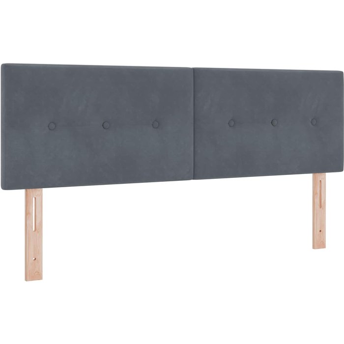 Cabecero cama - mueble cabecero led con tiras led manual gris 144 cm terciopelo