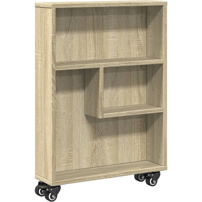 Carrito de almacenaje estrecho madera roble sonoma 48x13x68 cm – comfortxl