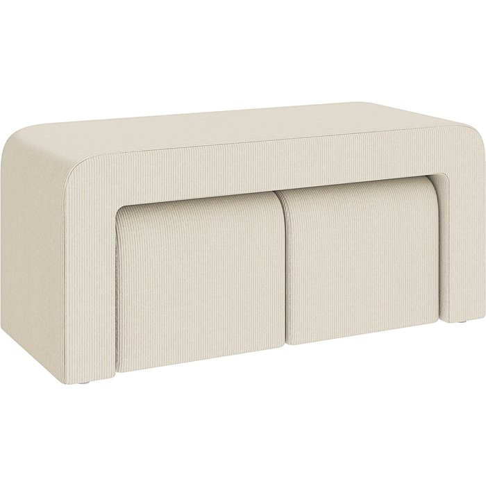 Bancos zapateros homcom pana crema 104x44x48 cm