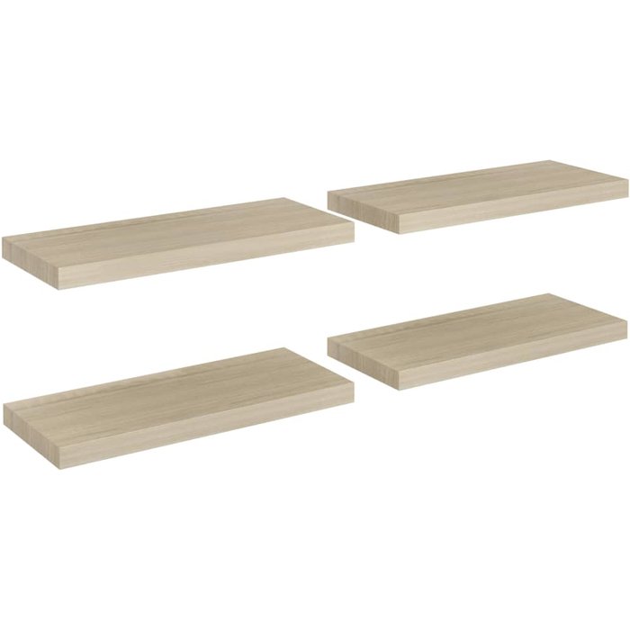 Estante flotante de pared 4 uds mdf roble 60x23,5x3,8 cm- comfortxl
