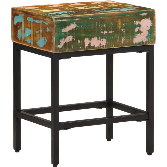 Mesa auxiliar madera maciza reciclada 40x30x51 cm