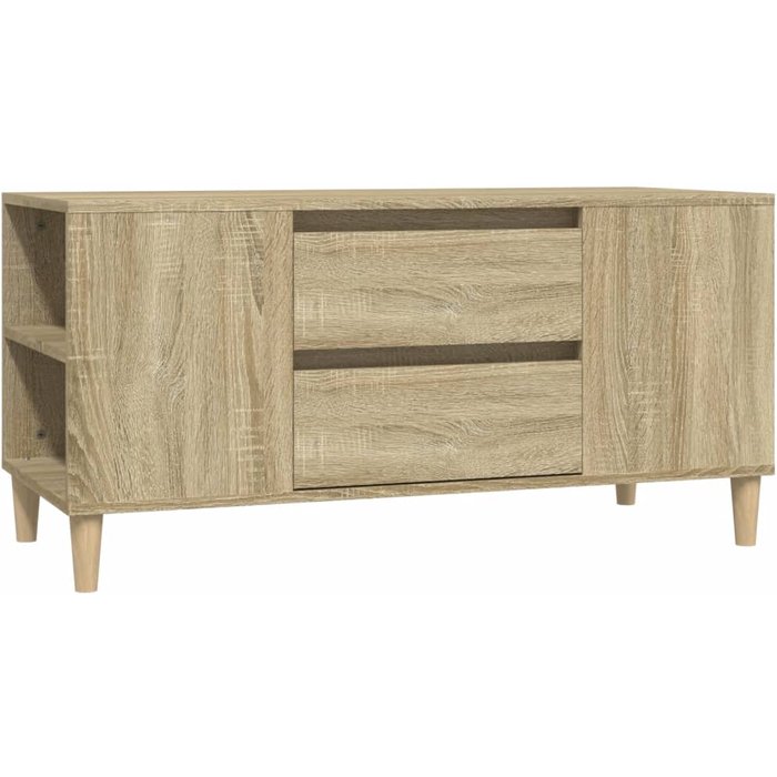 Mueble de tv de contrachapado de roble sonoma 102x44,5x50 cm - comfortxl