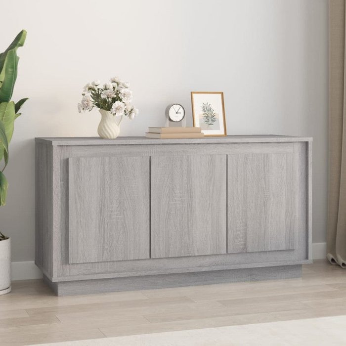 Vidaxl aparador madera contrachapada gris sonoma 102x35x55 cm