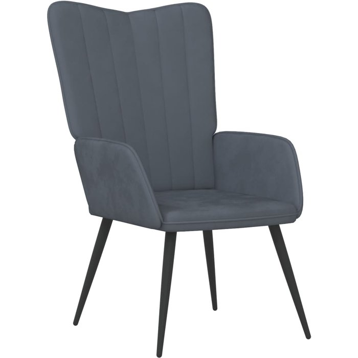 Sillón de relax de terciopelo gris oscuro cfw251012