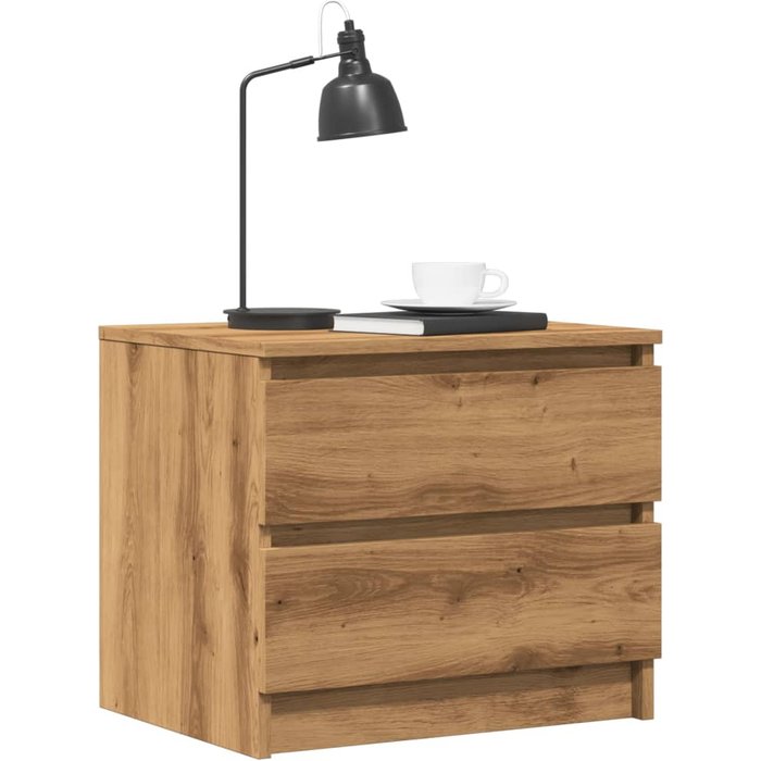 Mesita de noche artesanal de roble 50x40x43,5 cm de madera contrachapada